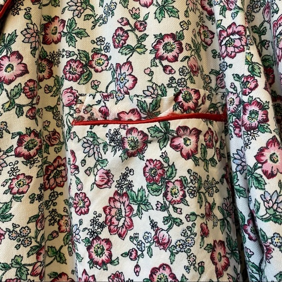 Vintage Victoria's Secrets Pajama Floral Button Front Top Blouse Women's Large - Picture 7 of 12